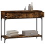 Smoked oak engineered wood console table 100x34.5x75 cm by vidaXL, Side tables - Ref: Foro24-833395, Price: 74,11 €, Discount: %