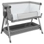 Cuna con colchón tela de lino gris claro de vidaXL, Cunas y camas para niños - Ref: Foro24-10289, Precio: 125,44 €, Descuento: %