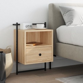 Wall-mounted bedside table in Sonoma oak, 40x30x61 cm by vidaXL, Nightstands - Ref: Foro24-833435, Price: 42,36 €, Discount: %