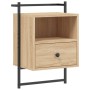 Mesita de noche de pared roble Sonoma 40x30x61 cm de vidaXL, Mesitas de noche - Ref: Foro24-833435, Precio: 42,40 €, Descuent...