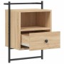 Mesitas de noche de pared 2 uds roble Sonoma 40x30x61 cm de vidaXL, Mesitas de noche - Ref: Foro24-833436, Precio: 56,31 €, D...