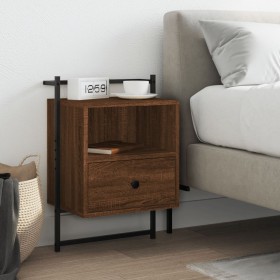 Oak brown wall bedside table 40x30x61 cm by vidaXL, Nightstands - Ref: Foro24-833441, Price: 57,31 €, Discount: %