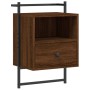 Oak brown wall bedside table 40x30x61 cm by vidaXL, Nightstands - Ref: Foro24-833441, Price: 56,99 €, Discount: %