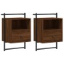 Wall-mounted bedside tables 2 units brown oak 40x30x61 cm by vidaXL, Nightstands - Ref: Foro24-833442, Price: 48,47 €, Discou...