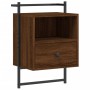 Wall-mounted bedside tables 2 units brown oak 40x30x61 cm by vidaXL, Nightstands - Ref: Foro24-833442, Price: 48,47 €, Discou...