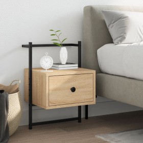 Sonoma oak wall bedside table 35x30x51 cm by vidaXL, Nightstands - Ref: Foro24-833445, Price: 38,99 €, Discount: %