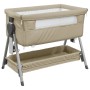 Cuna con colchón tela de lino gris taupe de vidaXL, Cunas y camas para niños - Ref: Foro24-10291, Precio: 152,23 €, Descuento: %