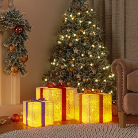 Illuminated Christmas gift boxes 3 pcs 64 warm white LEDs by vidaXL, Christmas lights - Ref: Foro24-356244, Price: 34,99 €, D...