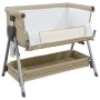 Cuna con colchón tela de lino gris taupe de vidaXL, Cunas y camas para niños - Ref: Foro24-10291, Precio: 152,23 €, Descuento: %