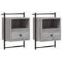 Wall-mounted bedside tables 2 units Sonoma grey 40x30x61 cm by vidaXL, Nightstands - Ref: Foro24-833440, Price: 64,88 €, Disc...