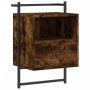 Wall bedside tables 2 units smoked oak 40x30x61 cm by vidaXL, Nightstands - Ref: Foro24-833438, Price: 48,47 €, Discount: %