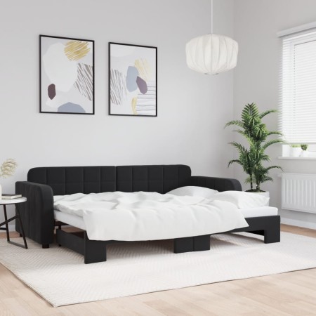 Sofá cama nido terciopelo negro 80x200 cm de vidaXL, Camas y somieres - Ref: Foro24-3196926, Precio: 290,41 €, Descuento: %