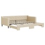 Trundle sofa bed cream fabric 90x200 cm by vidaXL, Beds and slatted bases - Ref: Foro24-3197430, Price: 271,33 €, Discount: %