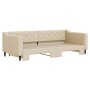 Trundle sofa bed cream fabric 90x200 cm by vidaXL, Beds and slatted bases - Ref: Foro24-3197430, Price: 271,33 €, Discount: %