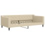 Trundle sofa bed cream fabric 90x200 cm by vidaXL, Beds and slatted bases - Ref: Foro24-3197430, Price: 271,33 €, Discount: %