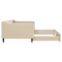 Trundle sofa bed cream fabric 90x200 cm by vidaXL, Beds and slatted bases - Ref: Foro24-3197430, Price: 271,33 €, Discount: %