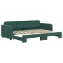 Dark green velvet trundle sofa bed 80x200 cm by vidaXL, Beds and slatted bases - Ref: Foro24-3196924, Price: 307,99 €, Discou...