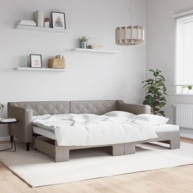 Sofá cama nido tela gris taupe 90x200 cm de vidaXL, Camas y somieres - Ref: Foro24-3197429, Precio: 300,70 €, Descuento: %