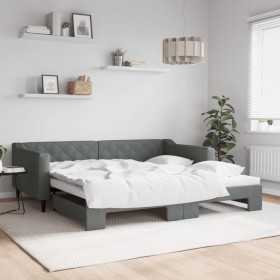 Sofá cama nido tela gris oscuro 100x200 cm de vidaXL, Camas y somieres - Ref: Foro24-3197432, Precio: 282,79 €, Descuento: %