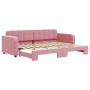 Pink velvet trundle sofa bed 80x200 cm by vidaXL, Beds and slatted bases - Ref: Foro24-3196925, Price: 278,18 €, Discount: %