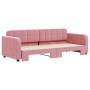 Pink velvet trundle sofa bed 80x200 cm by vidaXL, Beds and slatted bases - Ref: Foro24-3196925, Price: 278,18 €, Discount: %