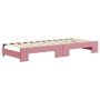 Pink velvet trundle sofa bed 80x200 cm by vidaXL, Beds and slatted bases - Ref: Foro24-3196925, Price: 278,18 €, Discount: %