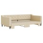 Trundle sofa bed cream fabric 100x200 cm by vidaXL, Beds and slatted bases - Ref: Foro24-3197435, Price: 282,79 €, Discount: %