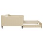 Trundle sofa bed cream fabric 100x200 cm by vidaXL, Beds and slatted bases - Ref: Foro24-3197435, Price: 282,79 €, Discount: %