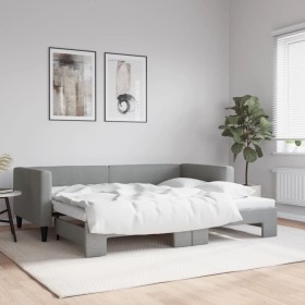 Sofá cama nido tela gris claro 90x200 cm de vidaXL, Camas y somieres - Ref: Foro24-3196578, Precio: 270,93 €, Descuento: %