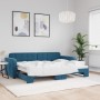 Blue velvet trundle sofa bed 80x200 cm by vidaXL, Beds and slatted bases - Ref: Foro24-3196921, Price: 283,88 €, Discount: %