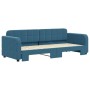 Blue velvet trundle sofa bed 80x200 cm by vidaXL, Beds and slatted bases - Ref: Foro24-3196921, Price: 305,99 €, Discount: %