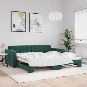 Sofá cama nido terciopelo verde oscuro 100x200 cm de vidaXL, Camas y somieres - Ref: Foro24-3196938, Precio: 315,99 €, Descue...