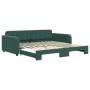 Dark green velvet trundle sofa bed 100x200 cm by vidaXL, Beds and slatted bases - Ref: Foro24-3196938, Price: 315,99 €, Disco...