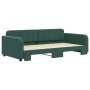 Dark green velvet trundle sofa bed 100x200 cm by vidaXL, Beds and slatted bases - Ref: Foro24-3196938, Price: 315,99 €, Disco...