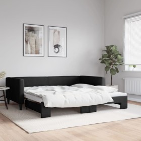 Trundle sofa bed black fabric 100x200 cm by vidaXL, Beds and slatted bases - Ref: Foro24-3196585, Price: 298,99 €, Discount: %