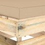 Zentrales Sektionssofa mit Kissen aus grau imprägniertem Holz von vidaXL, Modulare Sofas für den Außenbereich - Ref: Foro24-3...