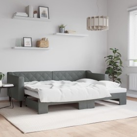 Trundle sofa bed dark gray fabric 80x200 cm by vidaXL, Beds and slatted bases - Ref: Foro24-3197422, Price: 264,53 €, Discoun...