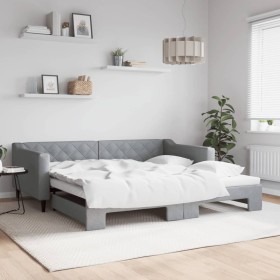 Sofá cama nido tela gris claro 100x200 cm de vidaXL, Camas y somieres - Ref: Foro24-3197431, Precio: 282,79 €, Descuento: %