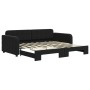 Black velvet trundle sofa bed 90x190 cm by vidaXL, Beds and slatted bases - Ref: Foro24-3196944, Price: 292,99 €, Discount: %