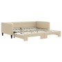 Trundle sofa bed cream fabric 100x200 cm by vidaXL, Beds and slatted bases - Ref: Foro24-3196587, Price: 309,99 €, Discount: %