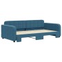 Blue velvet trundle sofa bed 100x200 cm by vidaXL, Beds and slatted bases - Ref: Foro24-3196935, Price: 286,10 €, Discount: %