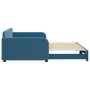 Blue velvet trundle sofa bed 100x200 cm by vidaXL, Beds and slatted bases - Ref: Foro24-3196935, Price: 286,10 €, Discount: %