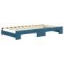 Blue velvet trundle sofa bed 100x200 cm by vidaXL, Beds and slatted bases - Ref: Foro24-3196935, Price: 286,10 €, Discount: %