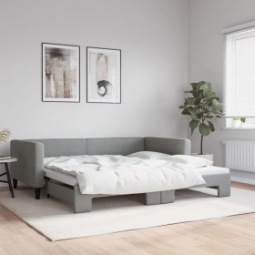 Sofá cama nido tela gris claro 100x200 cm de vidaXL, Camas y somieres - Ref: Foro24-3196583, Precio: 309,99 €, Descuento: %