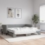 Trundle sofa bed light gray fabric 100x200 cm by vidaXL, Beds and slatted bases - Ref: Foro24-3196583, Price: 282,51 €, Disco...