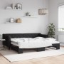 Black fabric trundle sofa bed 90x200 cm by vidaXL, Beds and slatted bases - Ref: Foro24-3197428, Price: 271,67 €, Discount: %