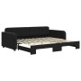 Black velvet trundle sofa bed 90x200 cm by vidaXL, Beds and slatted bases - Ref: Foro24-3196933, Price: 303,87 €, Discount: %