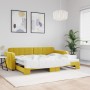 Yellow velvet trundle sofa bed 80x200 cm by vidaXL, Beds and slatted bases - Ref: Foro24-3196927, Price: 292,99 €, Discount: %