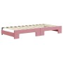 Pink velvet trundle sofa bed 90x200 cm by vidaXL, Beds and slatted bases - Ref: Foro24-3196932, Price: 275,23 €, Discount: %