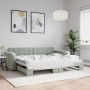 Light gray velvet trundle sofa bed 90x190 cm by vidaXL, Beds and slatted bases - Ref: Foro24-3196942, Price: 281,64 €, Discou...